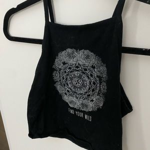 Black boho tank top